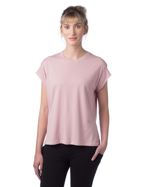 Alternative Ladies' Modal 40% Tencel™ Modal, 35% USA combed ring spun cotton, 25% recycled polyester Tri-Blend Raw Edge Muscle T-Shirt